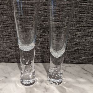 Two beautifully made Verve Champagne Glasses. 8.25"
